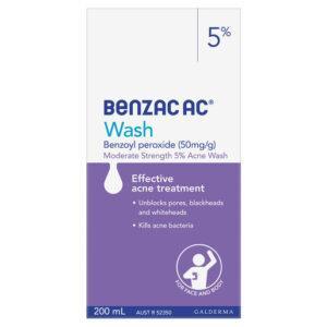 Benzac AC Moderate Strength 5 Percent Acne Wash 200mL, Body Wash-1
