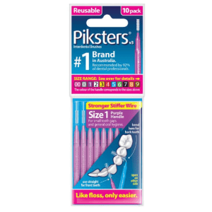 Piksters Interdental Brushes Size 1 Purple 10 Pack