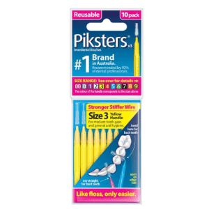 Piksters Interdental Brushes Size 3 Yellow 10 Pack